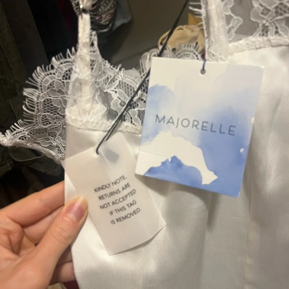 MAJORELLE Felicite white maxi dress Satin Lace Dress from revolve - Picture 5 of 6
